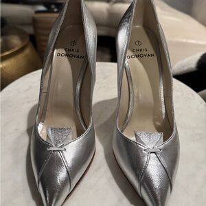 CHRIS DONOVAN Silver Women's pumps Heels
